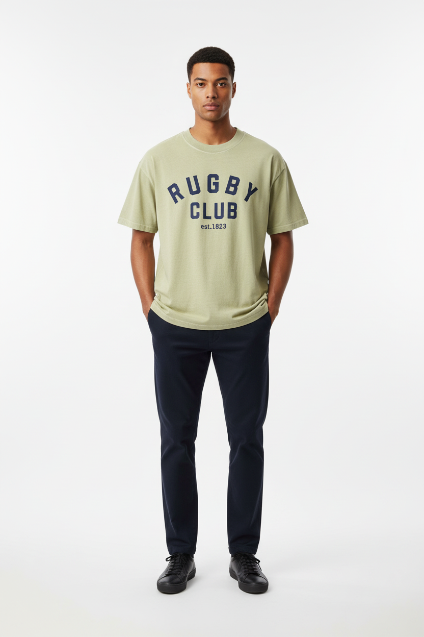 Bean Green tee - full body front view