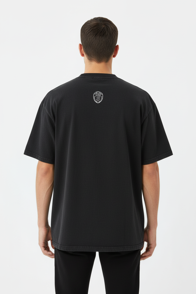 Black Rugby Club tee - back view