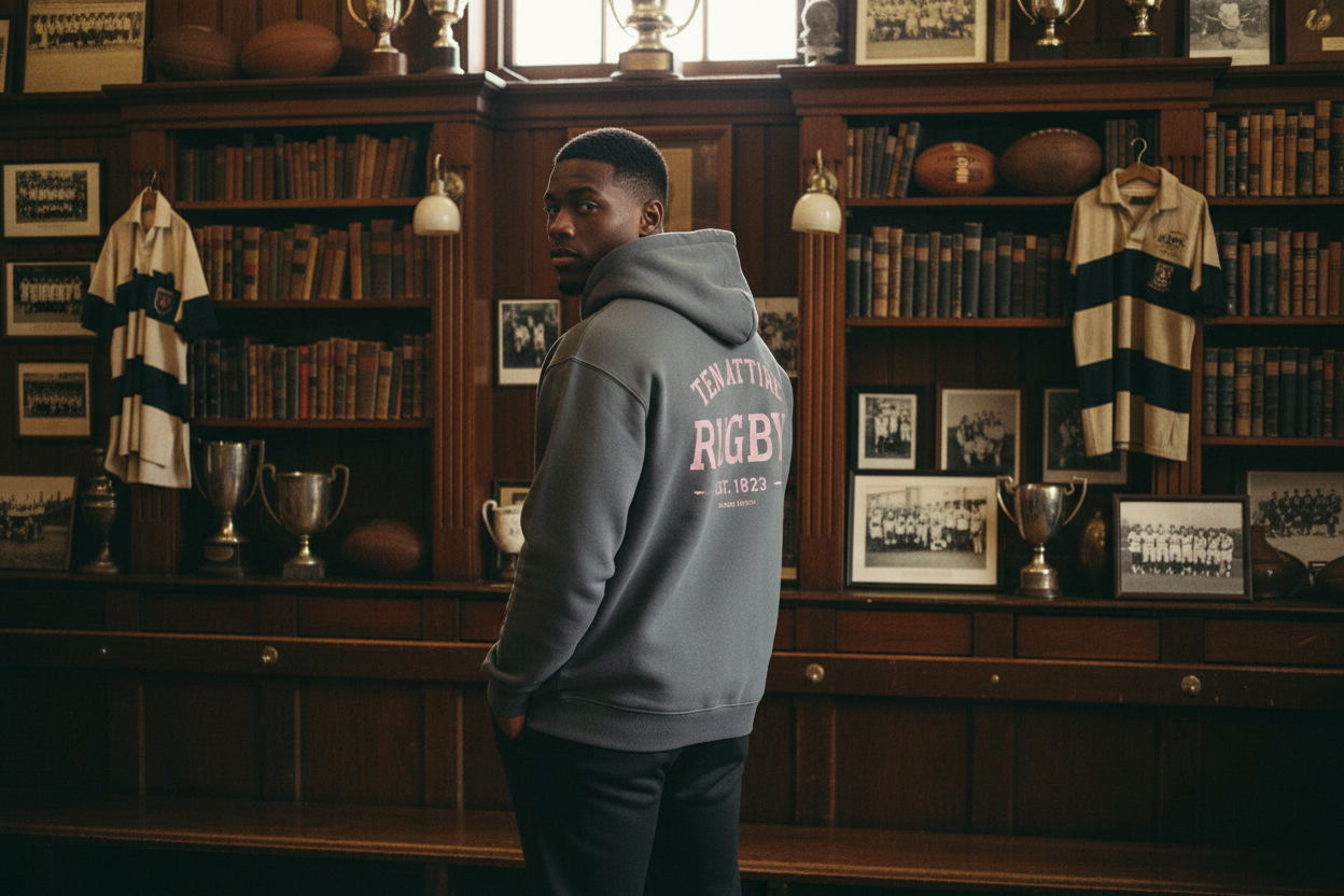 Core Hoodie Grey Pink Hero