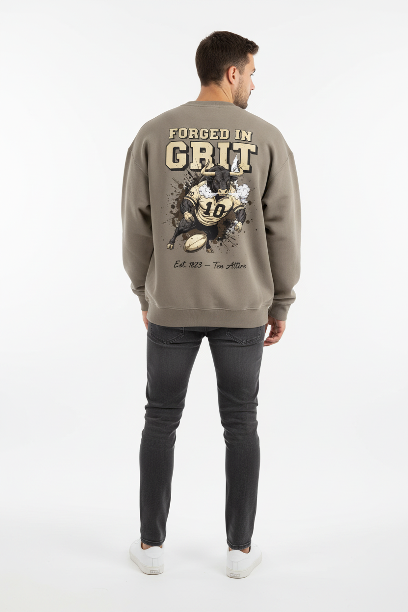 Forged In Grit Sweatshirt — Back Lifestyle