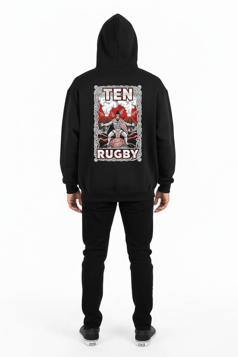 International Ta Moko Hoodie – Full Back, Hood Down