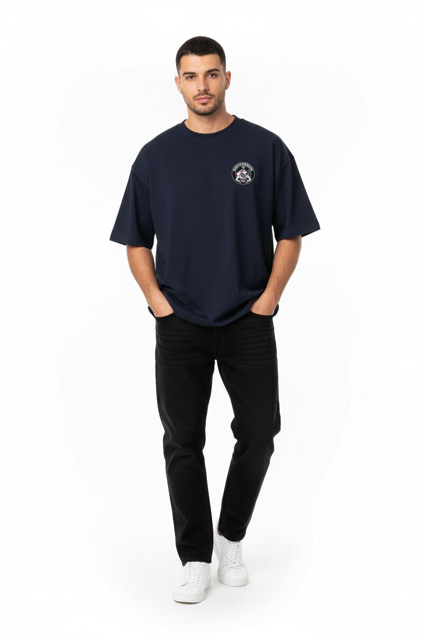 Male model wearing Brotherhood tee full body