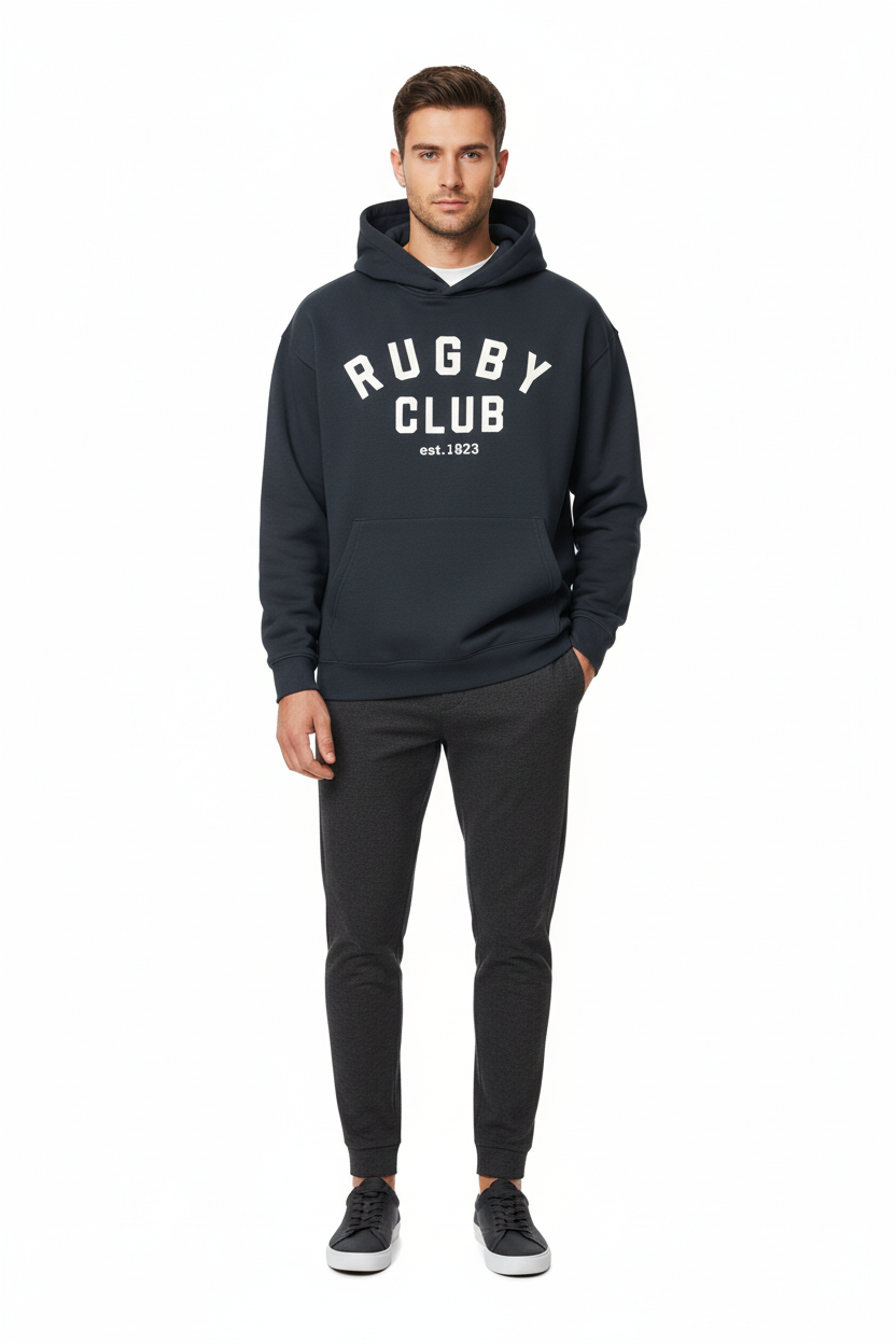 Navy Hoodie - Full Body No Drawstrings