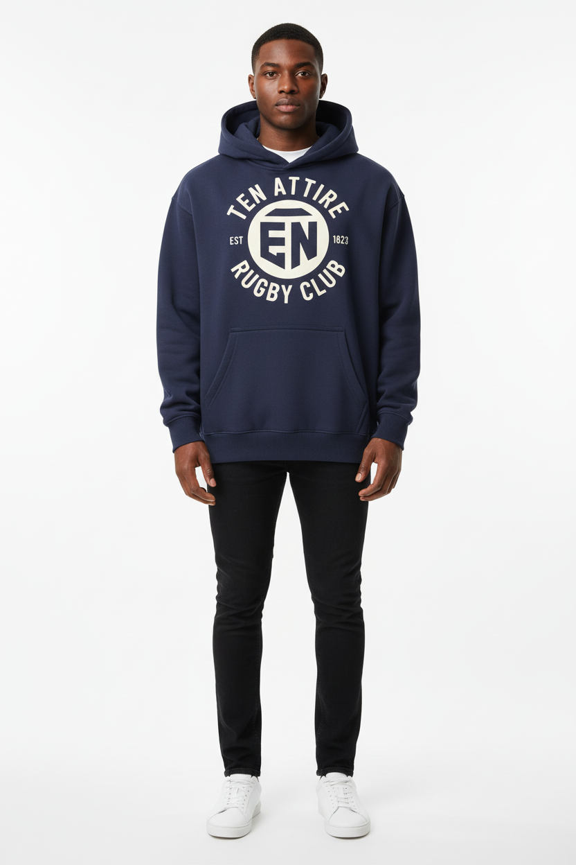 Navy Hoodie - No Drawstring