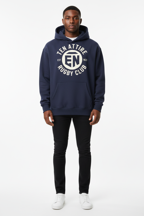 Navy Hoodie - No Drawstring