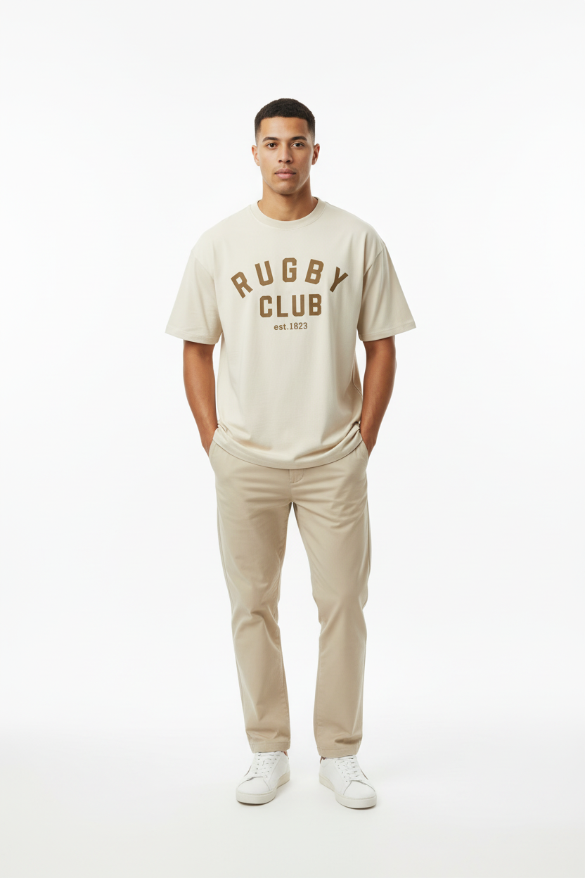 Rugby Club cream tee - full body