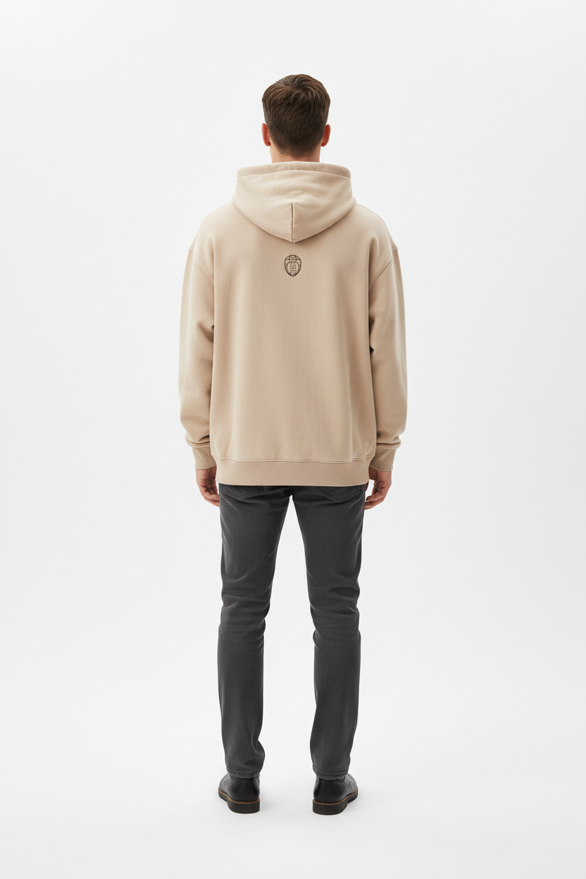 Rugby Club Hoodie Cream – Male Lifestyle Back