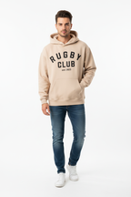 Rugby Club Hoodie Cream – Male Lifestyle Front