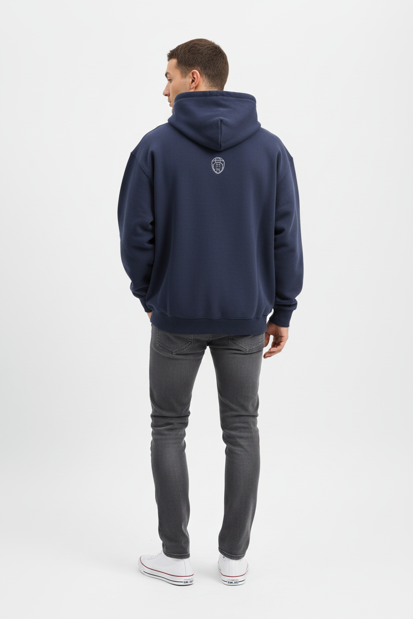 Rugby Club Hoodie Navy – No Drawstring Back