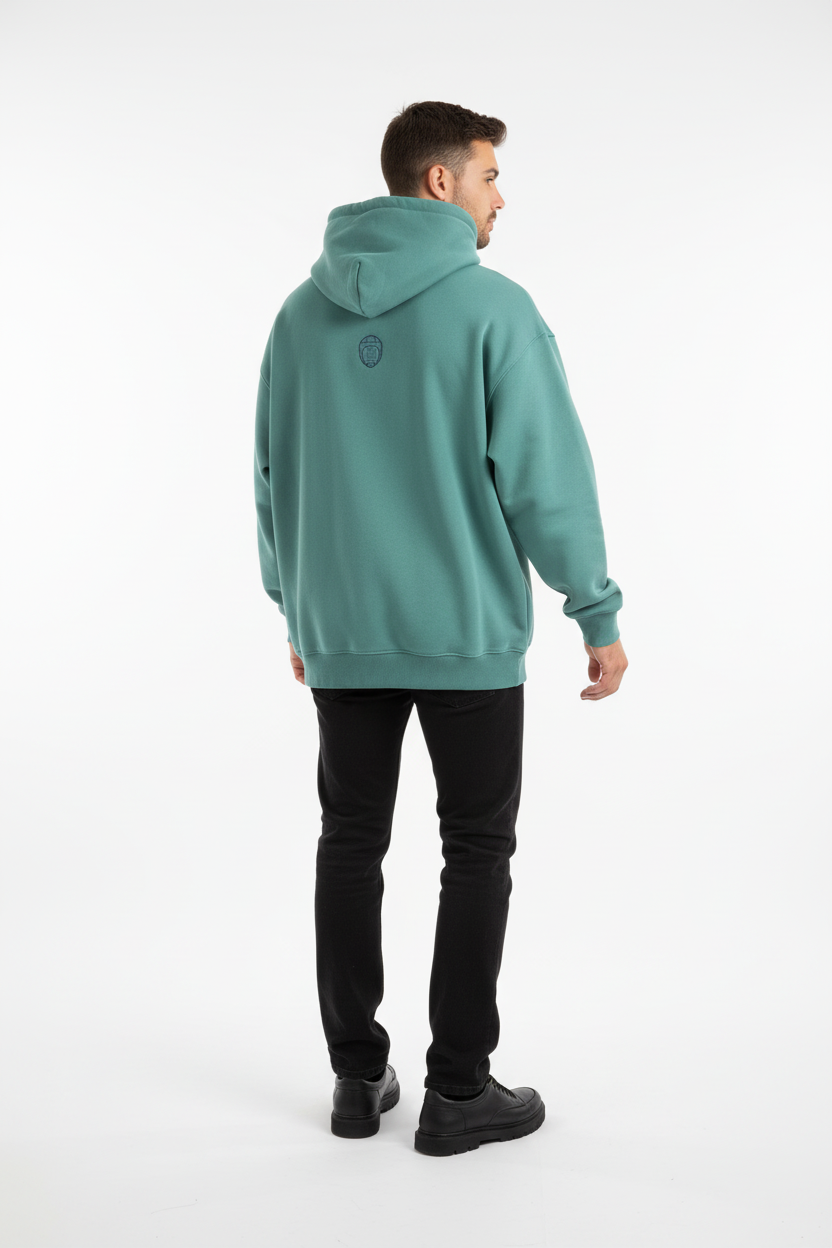 Rugby Club Hoodie Teal – Male Lifestyle Back