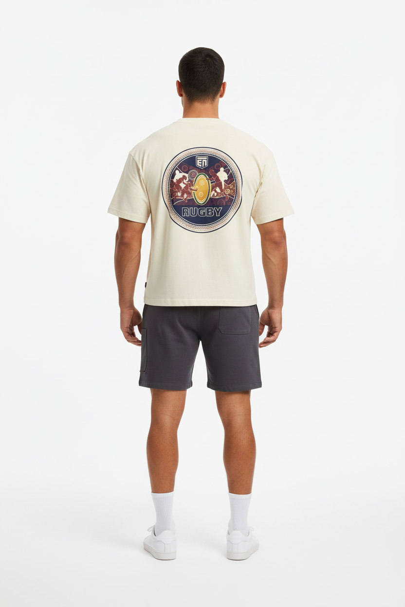 Rugby Tee White Background Full Body