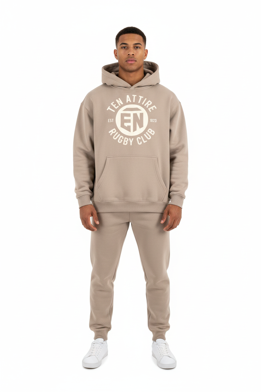 Ten Attire Sand Hoodie - White Background