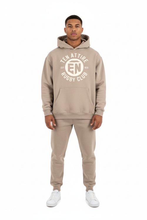 Ten Attire Sand Hoodie - White Background